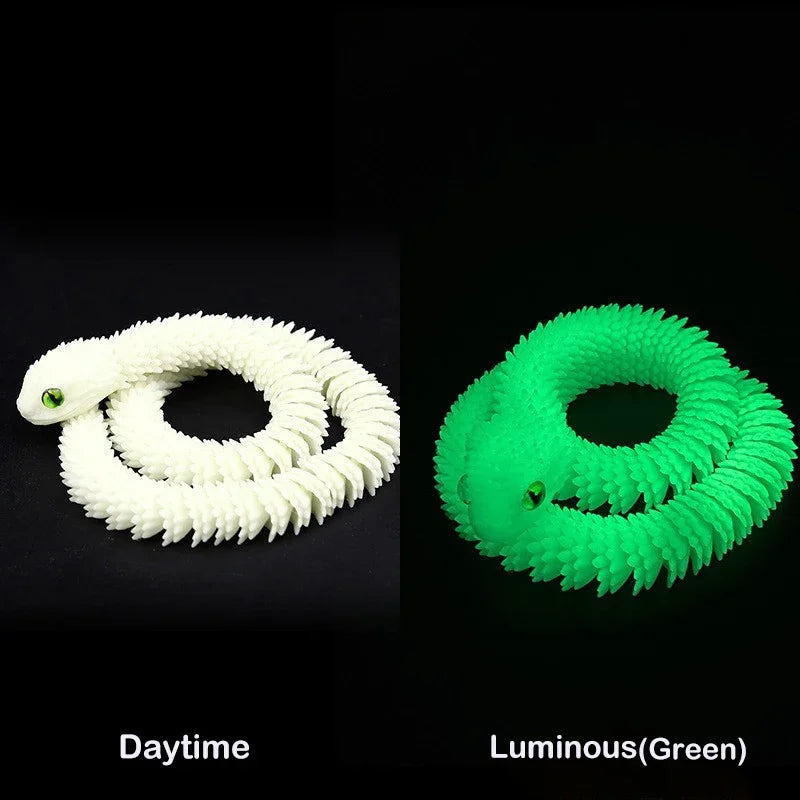 Snake Sculpture Articulated Snake Decor Articulated Snake Figurine with Movable Joints 3d Printed Model