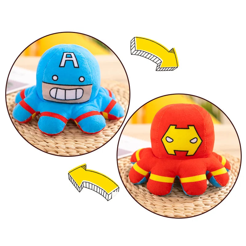 Marvel Avengers Reversible Plush Doll – Spiderman, Iron Man, Hulk, Captain America, Thanos, Octopus Toy for Kids' Gifts (20cm) - Premium doll from Lizard Vigilante - Just $18.88! Shop now at Lizard Vigilante