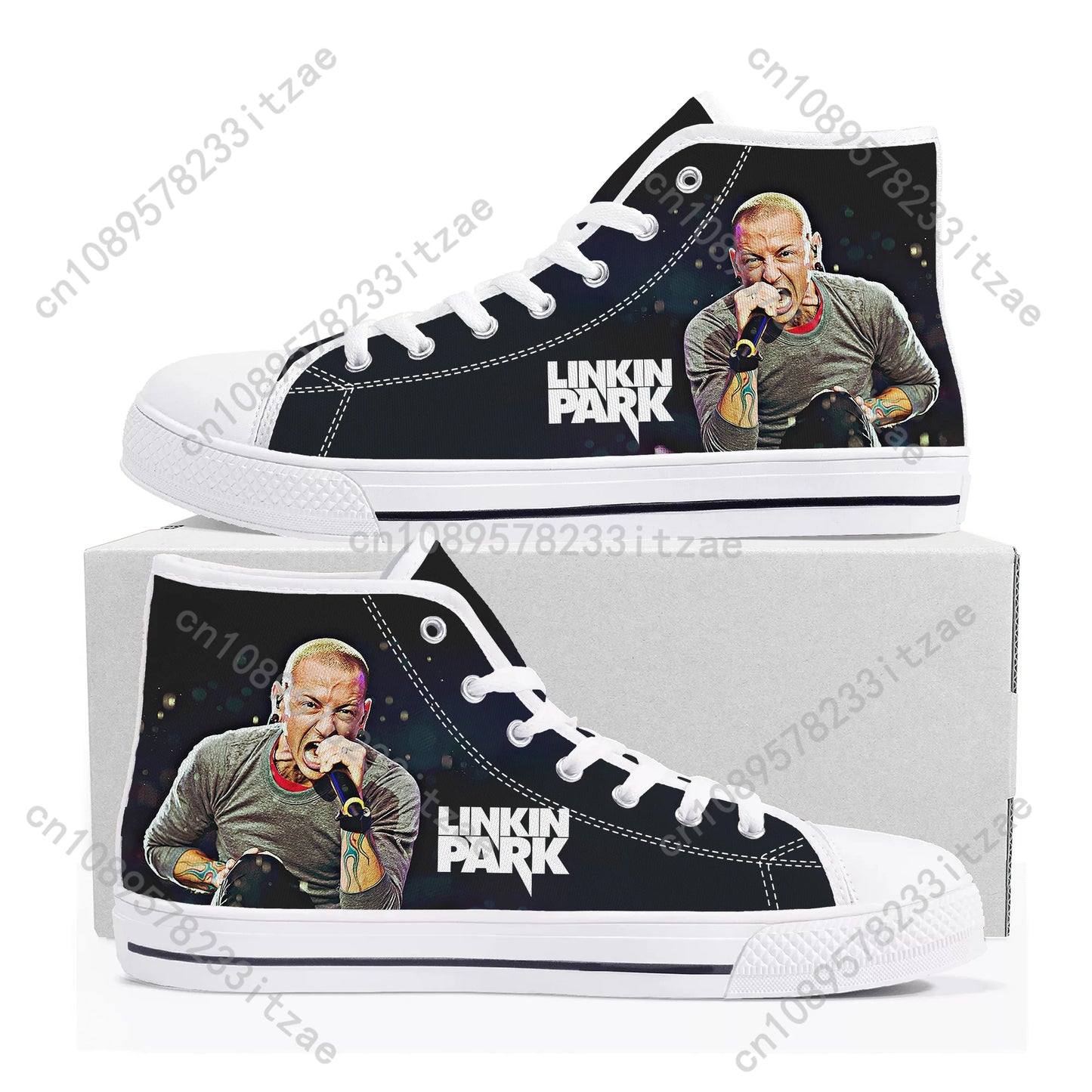 Linkin Park High-Top Canvas Sneakers – Custom Casual Shoes for Men, Women & Teens - Premium high top shoes from Lizard Vigilante - Just $42.88! Shop now at Lizard Vigilante