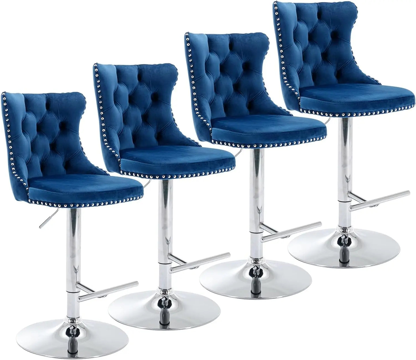 Bar Stools Set of 4 Adjustable Counter Height Barstools with High Back - Premium bar stool from Lizard Vigilante - Just $408.88! Shop now at Lizard Vigilante