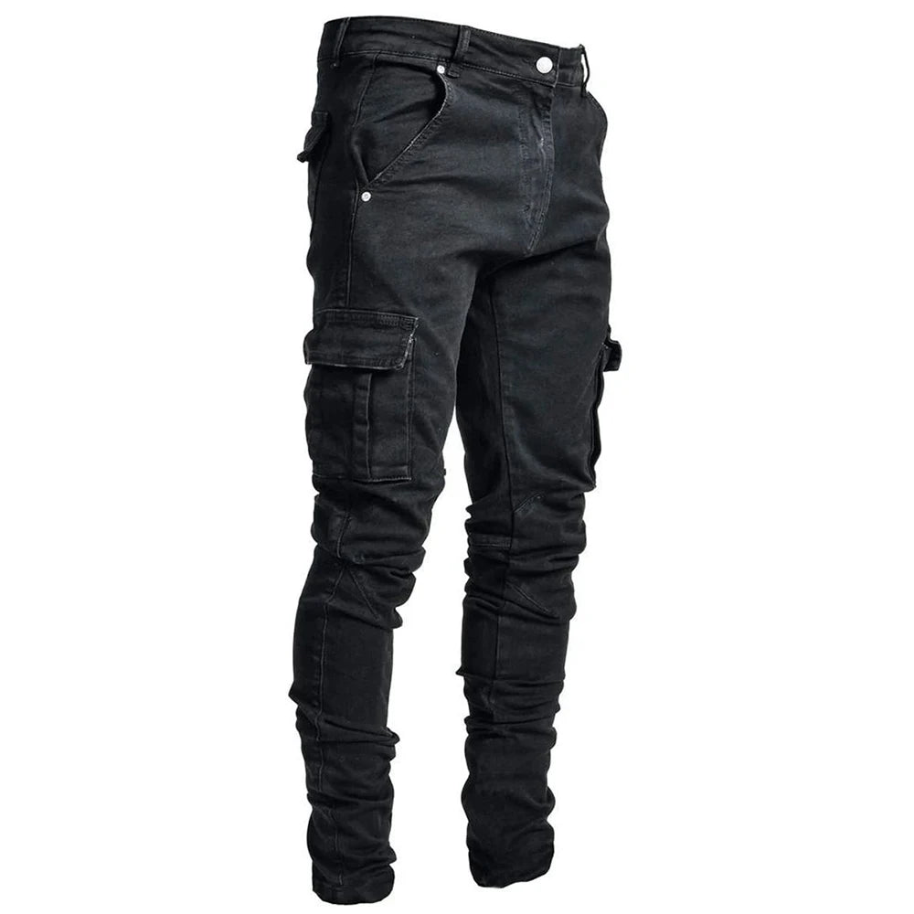 Street Havoc Elastic Cargo Jeans — High Street Slim-Fit Multi-Pocket Denim Built For Chaos, Speed, And Daily Grind Glory