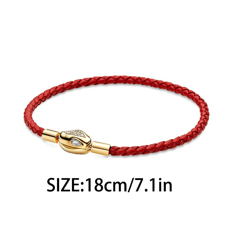 925 Silver Valentine's Day Snake Year Series Pendant Suitable for 925 Sterling Silver Original Women's Bracelet DIY Jewelry Gift