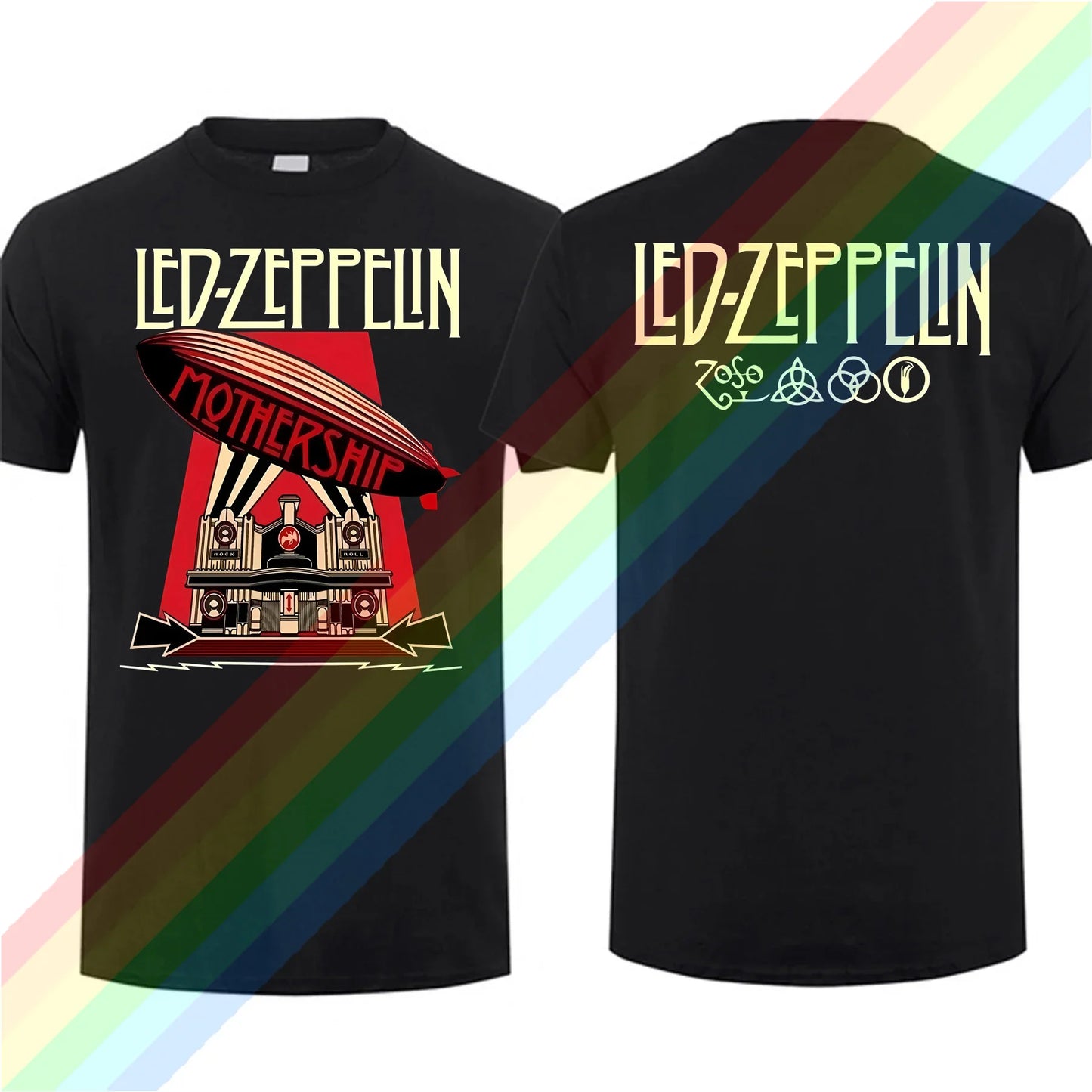 Led Zeppelin Flag 1975 US Tour Graphic T-Shirt – Vintage Rock Oversized Streetwear Tee, Ultimate Casual Concert Top - Premium tee from Lizard Vigilante - Just $28.88! Shop now at Lizard Vigilante