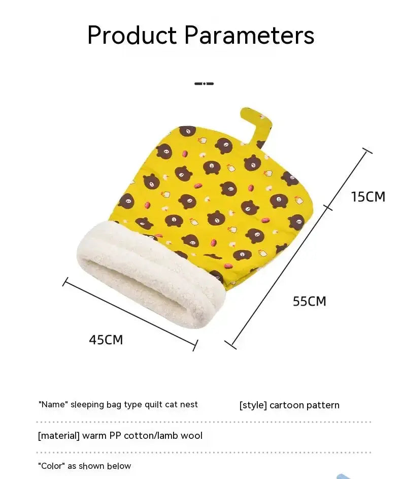 Tunnel Cat Nest Dog Nest Four Seasons Universal Warm Closed Cat Bed Pet Supplies Cartoon Cat Nest Mat Pet Mat Pet Sleeping Bag