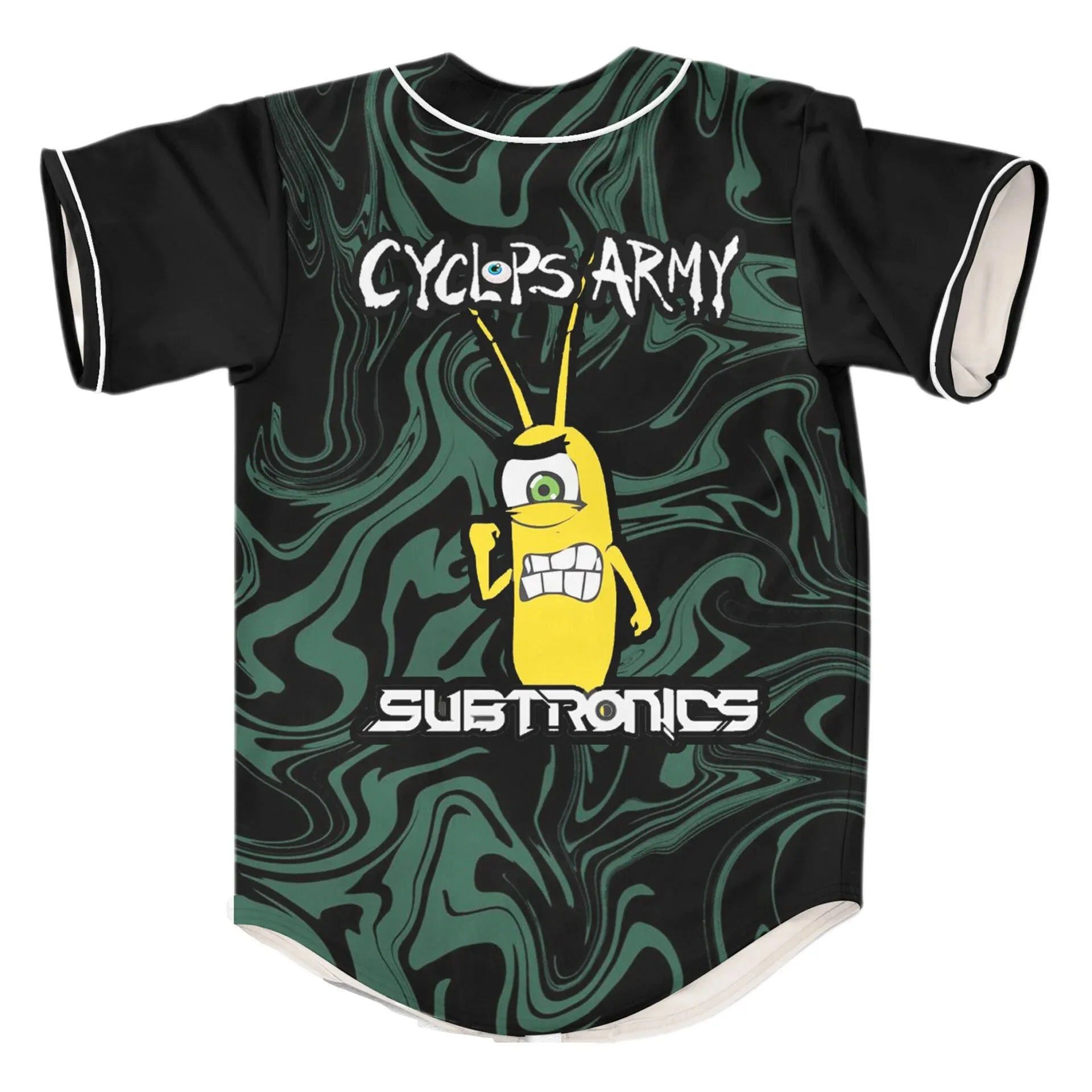 Subtronics Cyclops Rave Baseball Jersey – Electric EDM Style with Bold Graphic Print for Ultimate Festival Vibes - Premium jersey from Lizard Vigilante - Just $37.88! Shop now at Lizard Vigilante