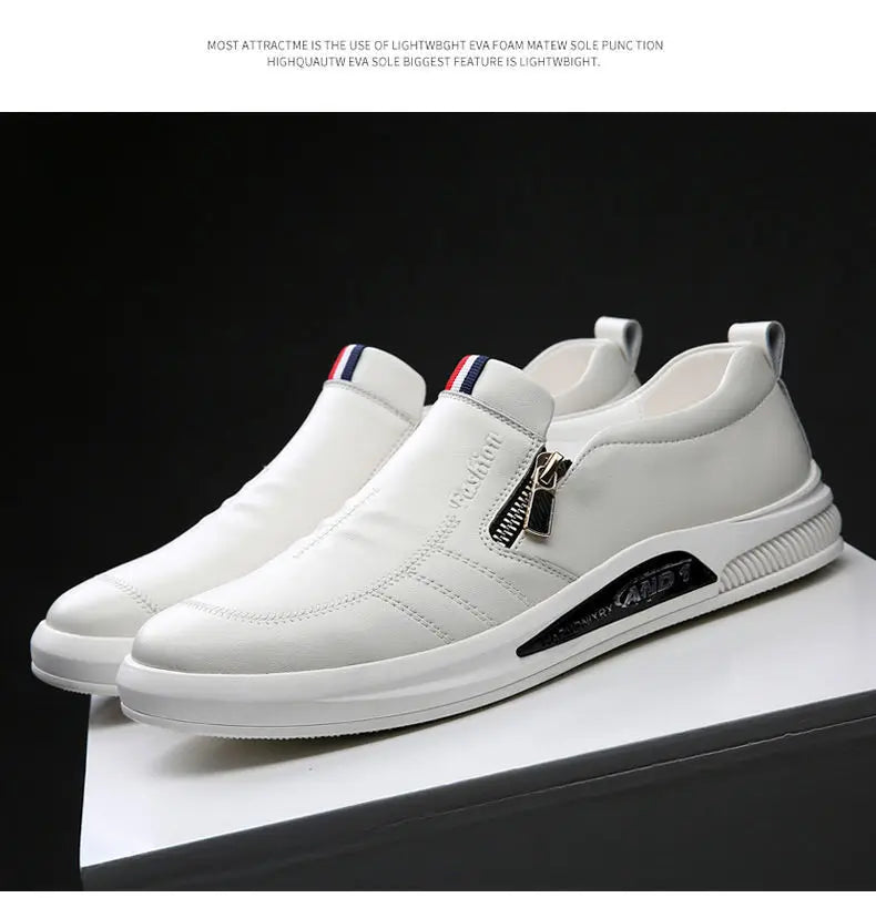 Leather shoes for men in spring new Korean casual leather shoes small white shoes fashionable and trendy breathable driving shoe - Premium  from Lizard Vigilante - Just $22.99! Shop now at Lizard Vigilante