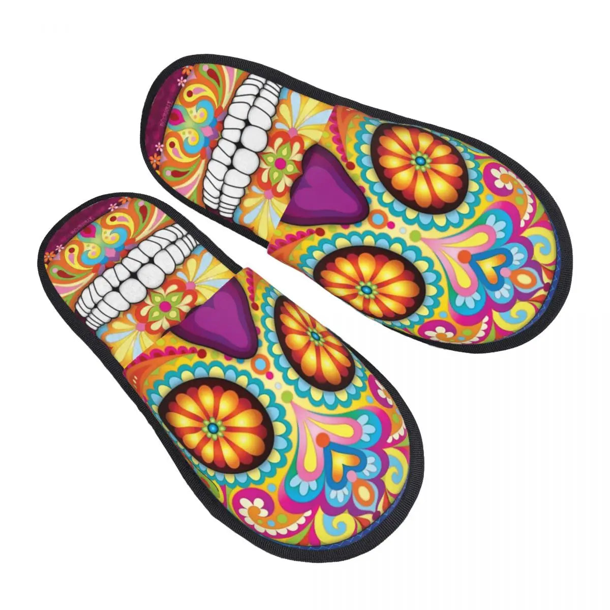 Rockabilly Skull Retro Classic Rock and Roll Slippers - Premium slippers from Lizard Vigilante - Just $23.88! Shop now at Lizard Vigilante