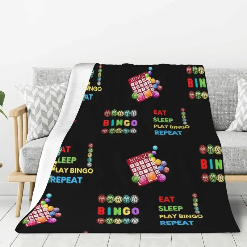 Custom 3D Printed Lucky Game Crazy Bingo Lady Gambling Player Blanket – Comfortable Soft Flannel Winter Throw Blanket for Travel, Bed, and Home - Premium blanket from Lizard Vigilante - Just $15.99! Shop now at Lizard Vigilante