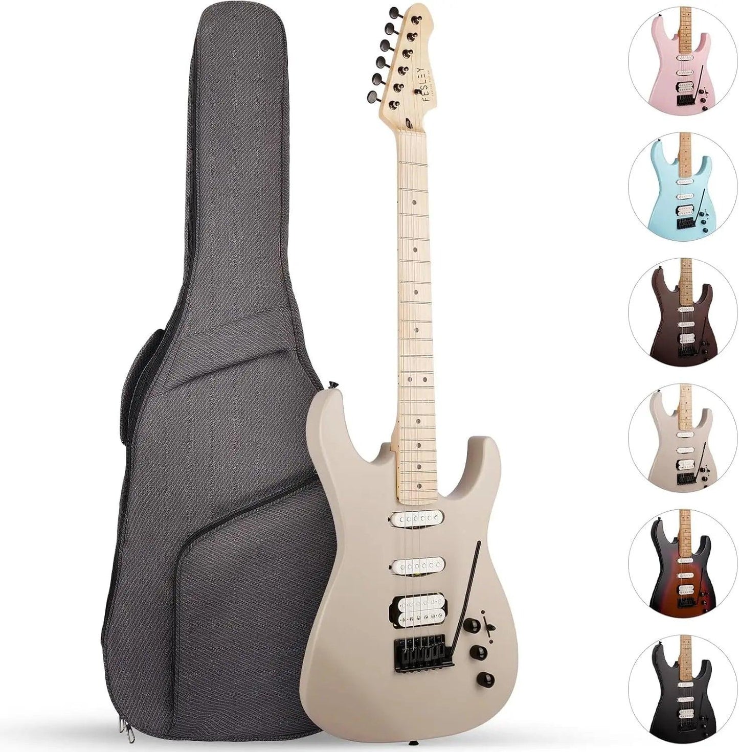 39" LP Electric Guitar Kit, Poplar Body, Mahogany Neck, 22 Frets, 6 String Guitar with Gig Bag, Cable, FLP350, Matte, Black - Premium Electric Guitar from Lizard Vigilante - Just $249.99! Shop now at Lizard Vigilante