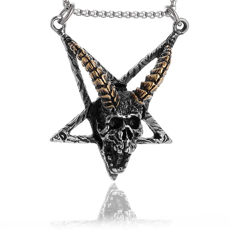 Cool Heavy Bicycle Chain Skull Motorcycles Engine Metal Pendant – Men's Biker Cross Necklace - Premium pendant from Lizard Vigilante - Just $3.99! Shop now at Lizard Vigilante