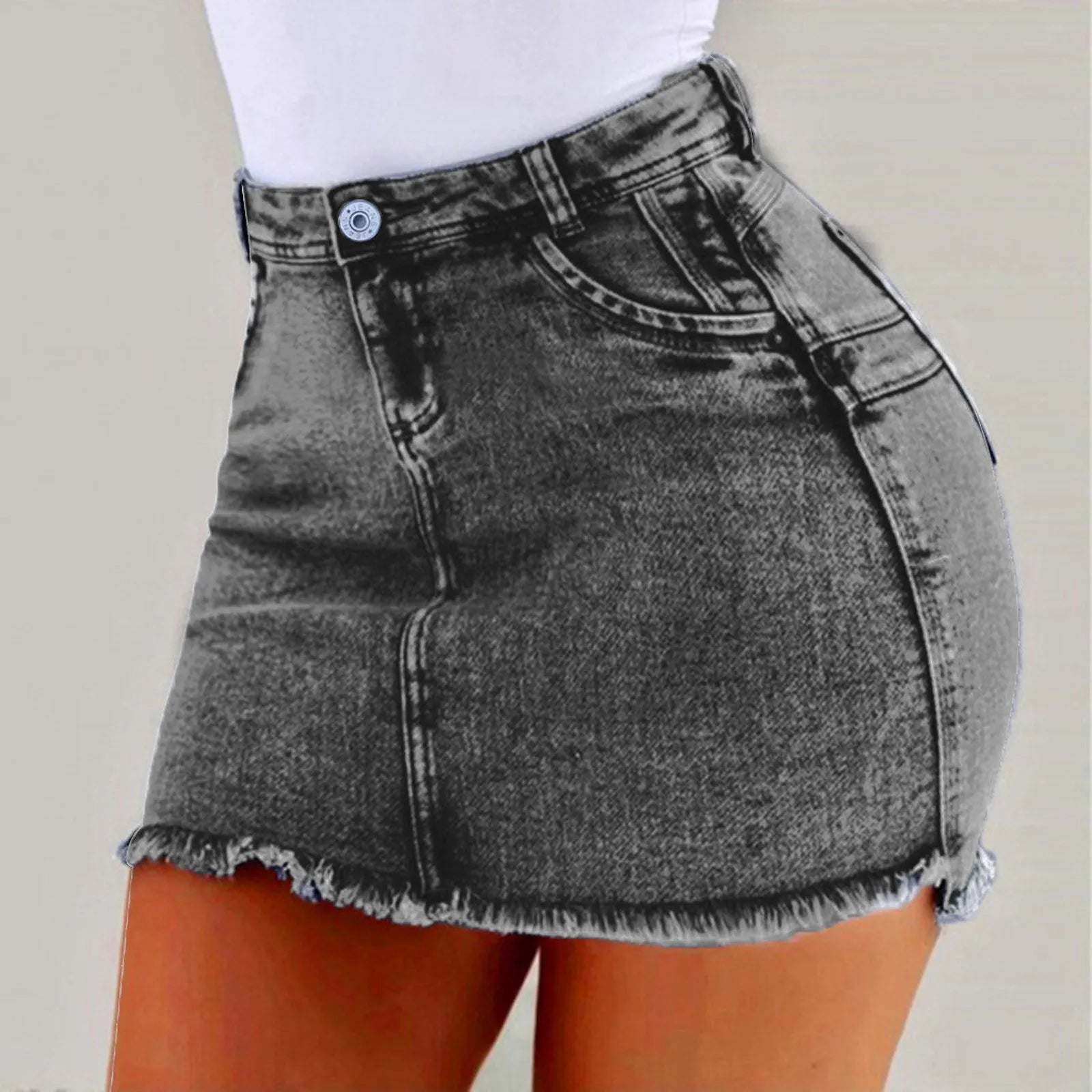 Sexy Denim Mini Skirt - A Stylish and Edgy Addition - Premium mini skirt from Lizard Vigilante - Just $28.88! Shop now at Lizard Vigilante