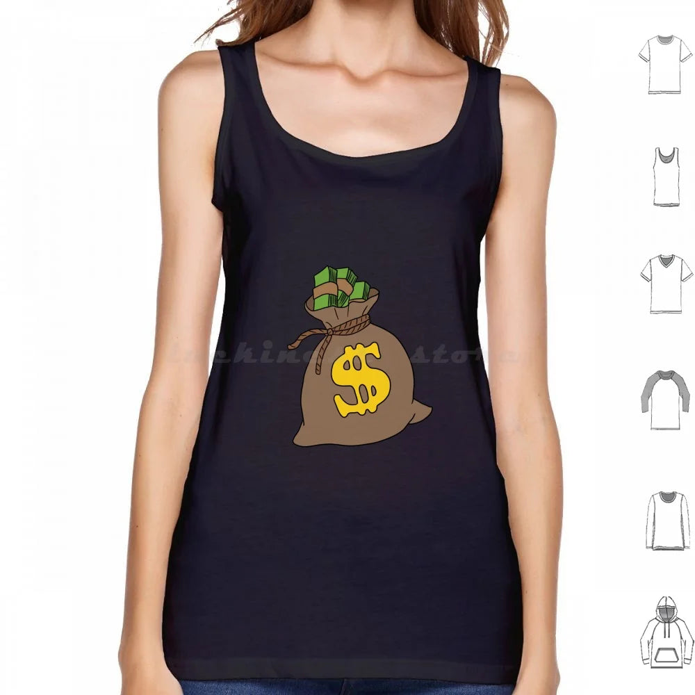 Money Bag Tank Top – 100% Cotton Rich Hustle Style with Bold Cash-Inspired Graphics for Trendsetting Men - Premium  from Lizard Vigilante - Just $28.88! Shop now at Lizard Vigilante