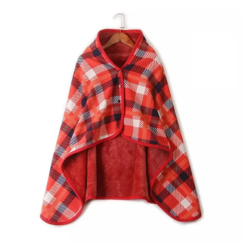 Thicken Winter Wearable Blanket - Soft Plaid Fleece Throw for Adults - Premium blanket from Lizard Vigilante - Just $36.88! Shop now at Lizard Vigilante