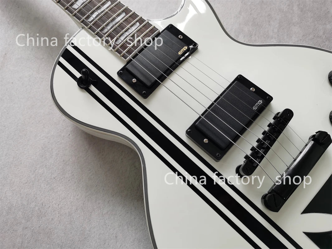 Iron Cross Valkyrie Pro — White Warhammer Single-Cut Guitar With Mahogany Core & Midnight Hardware