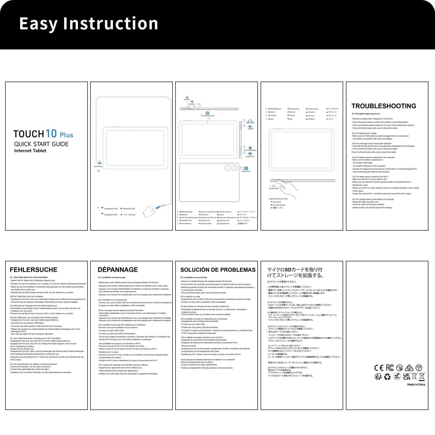 PRITOM 10 Inch Android 13 Tablet, 8(4+4)GB+64GB 1TB Expand, WiFi 6, Dual Box Speakers and Camera, BT5.0, with Mechanical Style C