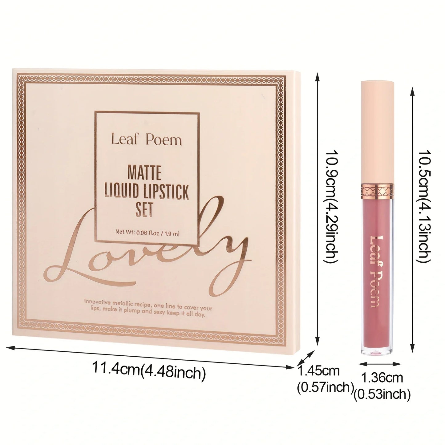 8 pcs matte liquid lipstick, lip glaze - waterproof, non-stick, long-lasting lip gloss, brown, pink, purple and red tones, suitable for Valentine's Day, daily, parties, travel