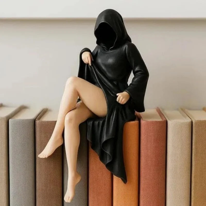 Women Statue Masked Women Desktop Ornament Mysterious Lady Statue for Desk Room Fireplace Shelf Mantel Table Entryway