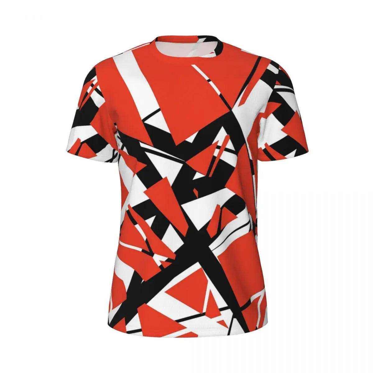 Van Halen T Shirt Red Black and White Line Art Trendy Cool Gym T Shirts Short Sleeve Quick Dry Tops Summer Street Style Top Tees - Lizard Vigilante