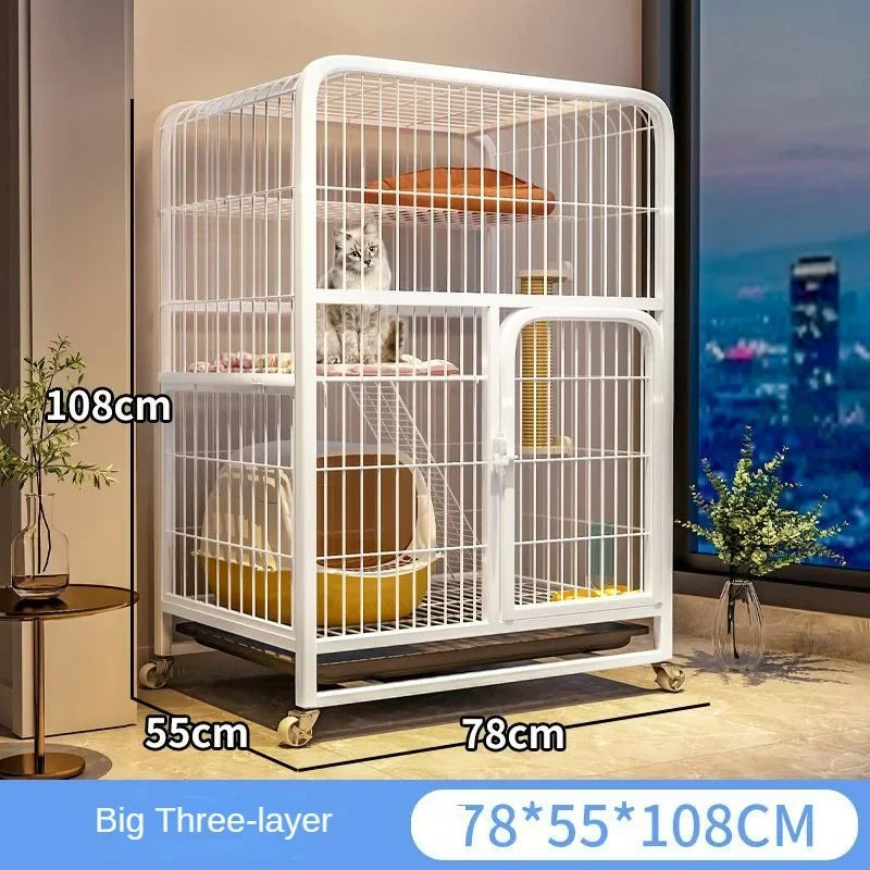 Extra Large Luxury Cat Villa | Multi-Storey Pet Cage for Cats and Small Dogs | Indoor Free Space Cat Carrier Nest - Premium pet cage from Lizard Vigilante - Just $215.99! Shop now at Lizard Vigilante