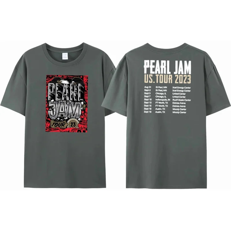 Pearl Jam 2024 Summer Tour T-Shirt – 100% Cotton Rock & Roll Icon Casual Tee for Men - Premium t-shirt from Lizard Vigilante - Just $25.99! Shop now at Lizard Vigilante