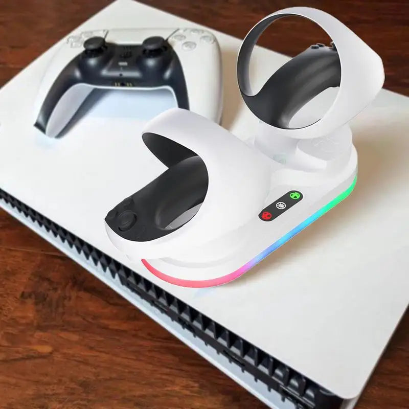 PS VR2 Dual Fast-Charge Dock With Magnetic Snap Charging & RGB Atmosphere Lighting