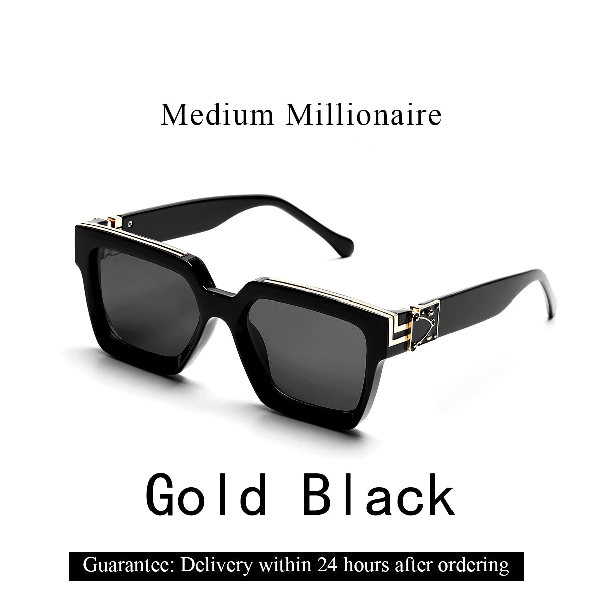 Ruiao Retro Black Millionaire Shades | Bold Designer Sunglasses for Men & Women - Premium shades from Lizard Vigilante - Just $23.88! Shop now at Lizard Vigilante