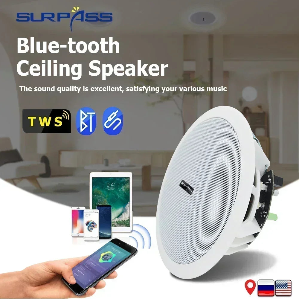 10W Bluetooth Ceiling Speaker with 6-Inch Full-Range Driver – Built-In Digital Class D Amplifier for Immersive Home Audio - Premium bluetooth speaker from Lizard Vigilante - Just $81.99! Shop now at Lizard Vigilante