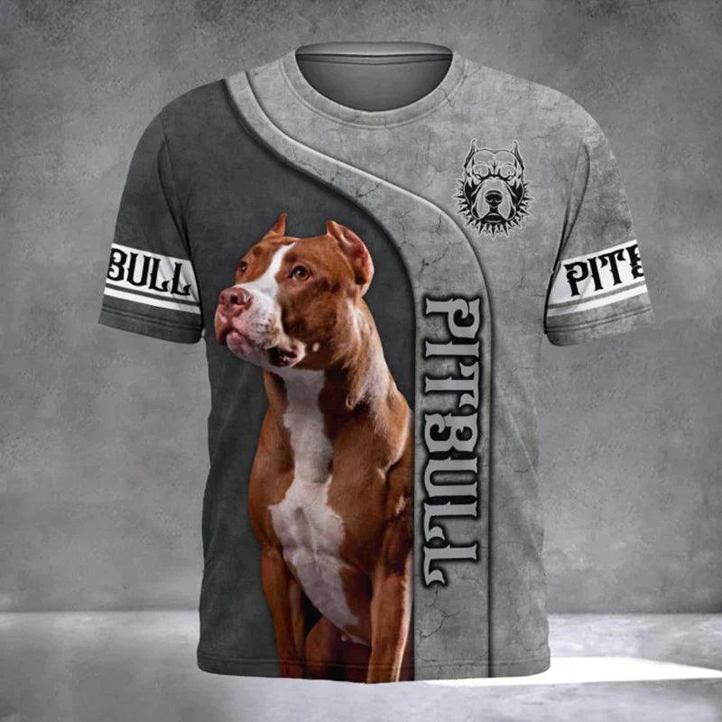 Men's T Shirts Pet Dog Pitbull Graphic 3D Print Summer Unisex Adults' Tops Fashion Tee Casual Oversized Man's Clothing - Lizard Vigilante