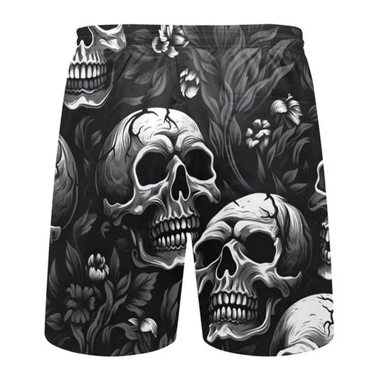 Skull Flowers 3D Printed Casual Shorts Summer Unisex Street Gothic Cool Sports Shorts Skateboarding Short Pants Man Unisex - Premium  from Lizard Vigilante - Just $24.99! Shop now at Lizard Vigilante