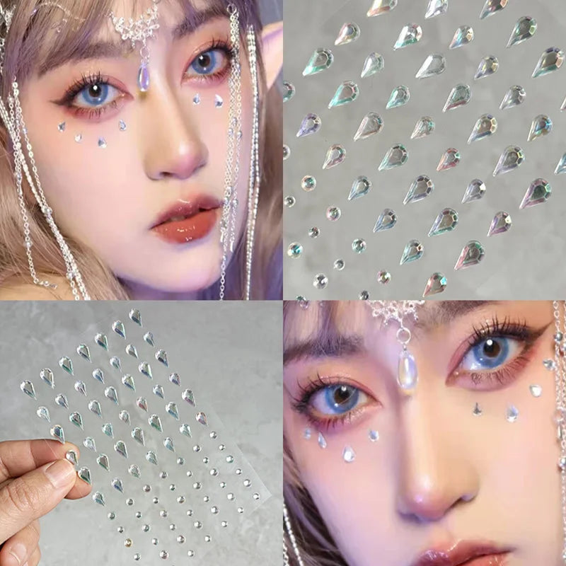 DIY Bright Diamond Rhinestone Stickers – Self-Adhesive Crystal Pearl Eye Makeup for Stage & Party Glam - Premium stickers from Lizard Vigilante - Just $14.99! Shop now at Lizard Vigilante