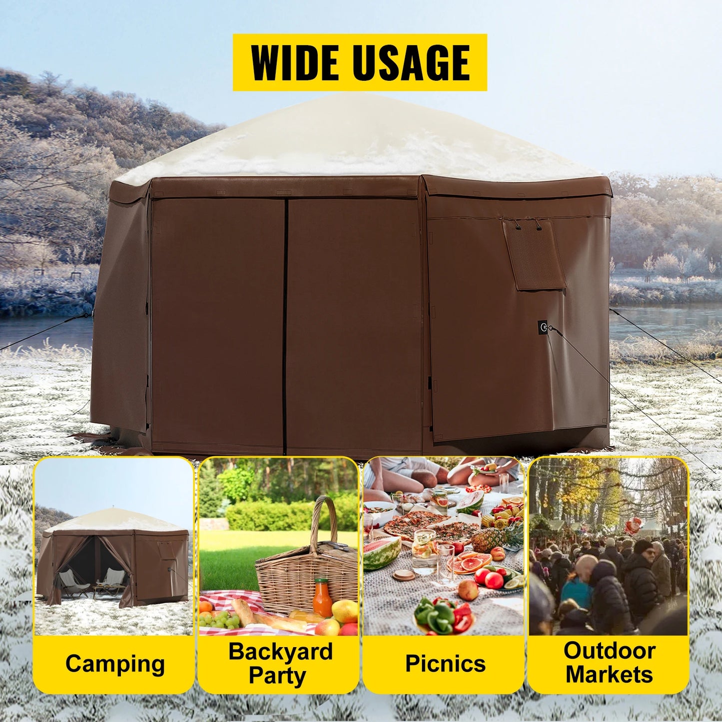 ⚡ VEVOR PIT LORD POP-UP GAZEBO | 6-Sided Heavy Metal Sun Shelter for the Wild ⚡