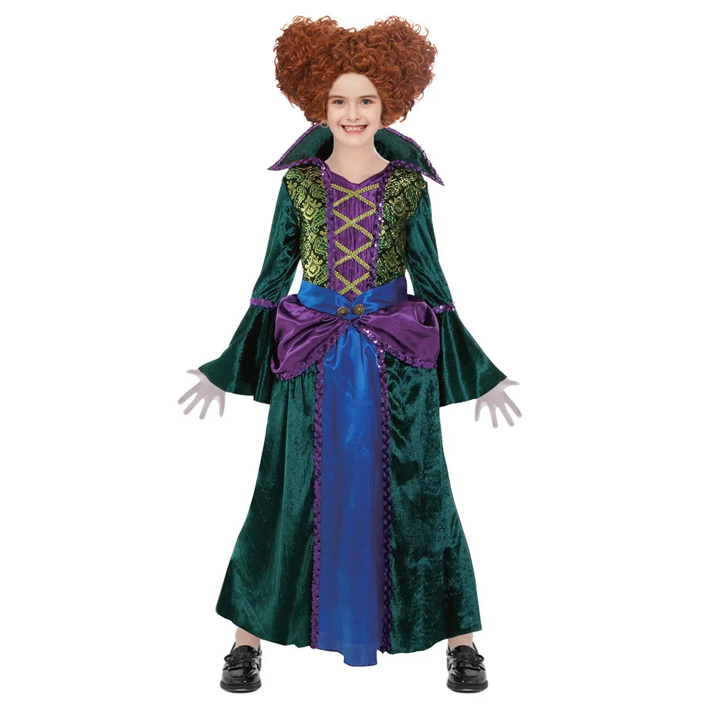 Halloween Medieval Witch Dress Cosplay Costume – Girls Long Sleeve Bandage Holiday Party Stage Outfit - Premium Cosplay Costumes from Lizard Vigilante - Just $62.99! Shop now at Lizard Vigilante