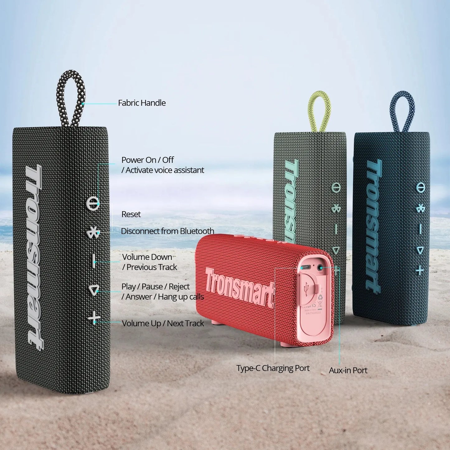 Tronsmart Trip Portable Bluetooth Speaker – Dual-Driver, IPX7 Waterproof, True Wireless Stereo for Outdoor Use - Premium bluetooth speaker from Lizard Vigilante - Just $38.88! Shop now at Lizard Vigilante