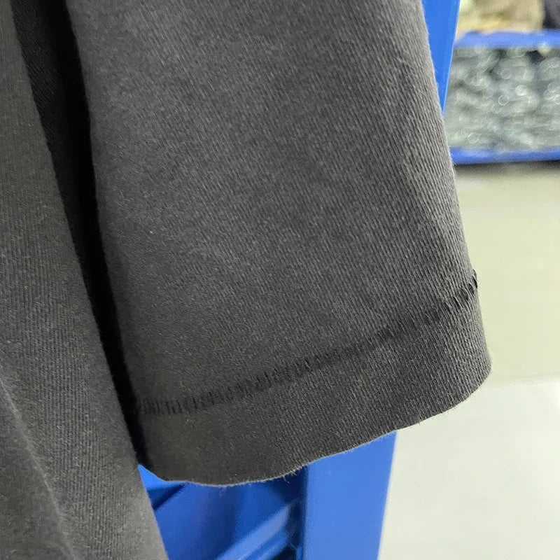 Men Women High Street Vintage Washed Black T-Shirt Top Quality Cototn TEE 3D Cracked Letters Logo Print Saint T Shirt With Tags - Premium  from Lizard Vigilante - Just $64.99! Shop now at Lizard Vigilante