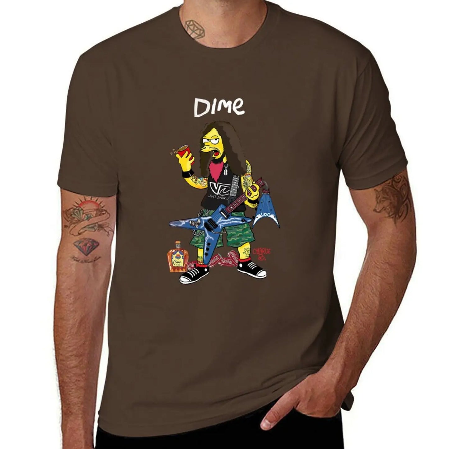 Dimebag Darrell Art -Classic T-Shirt Summer Tops Oversizeds Men's Graphic TShirts - Premium  from Lizard Vigilante - Just $24.99! Shop now at Lizard Vigilante