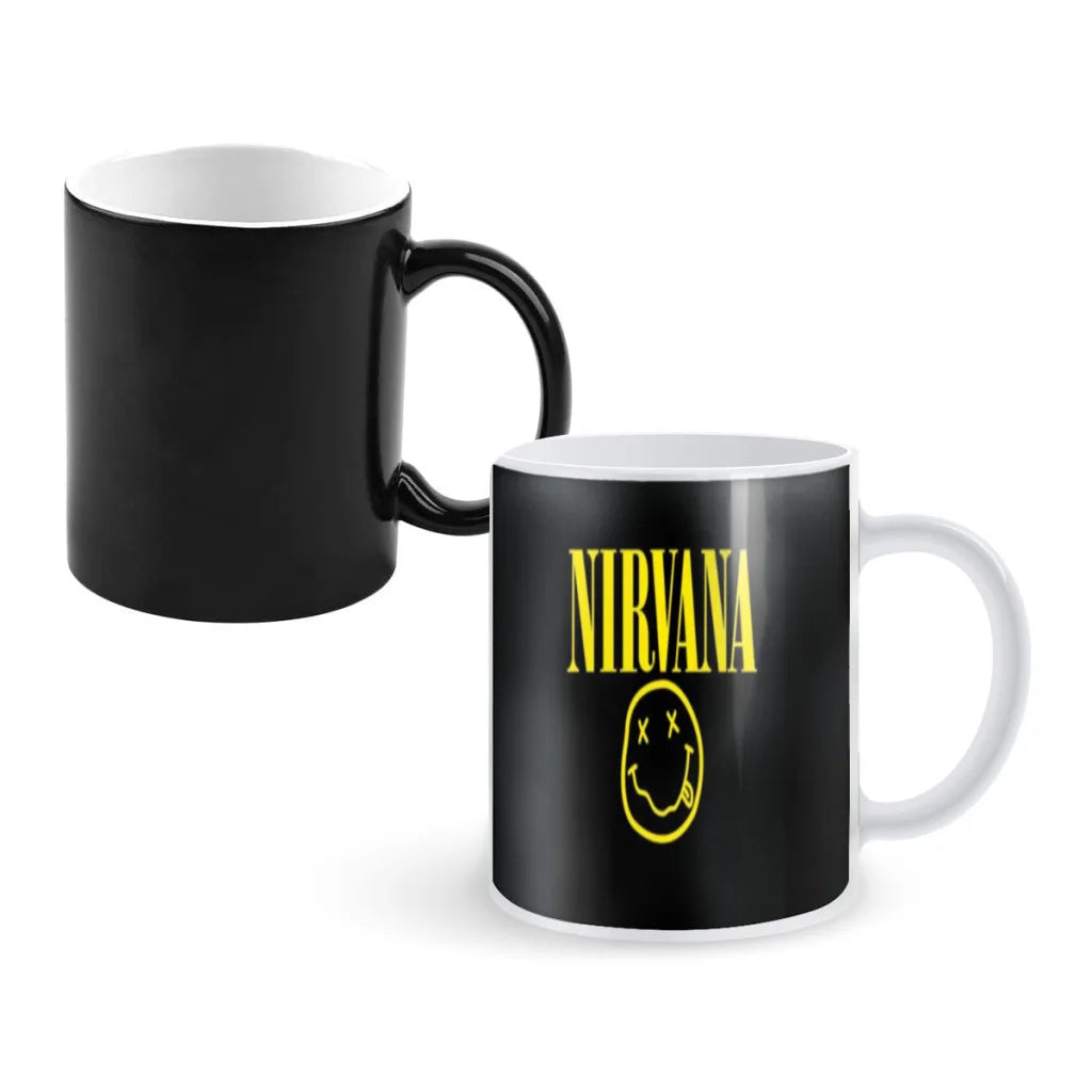 Nirvana Thermochromatic Magic Mug – Heat-Reactive Rock Band Coffee Cup for Bold Fans & Legendary Gifting - Premium mug from Lizard Vigilante - Just $19.88! Shop now at Lizard Vigilante