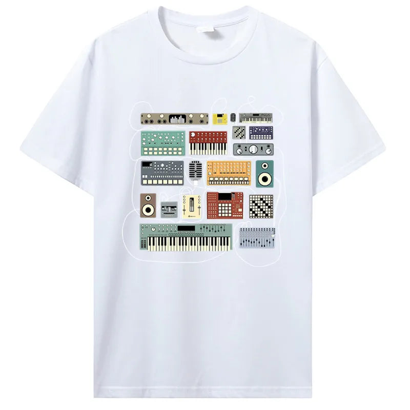 Electronic Musician Synthesizer And Drum Machine Dj Fire Sale T Shirt Men Women Cotton Streetwear - Lizard Vigilante