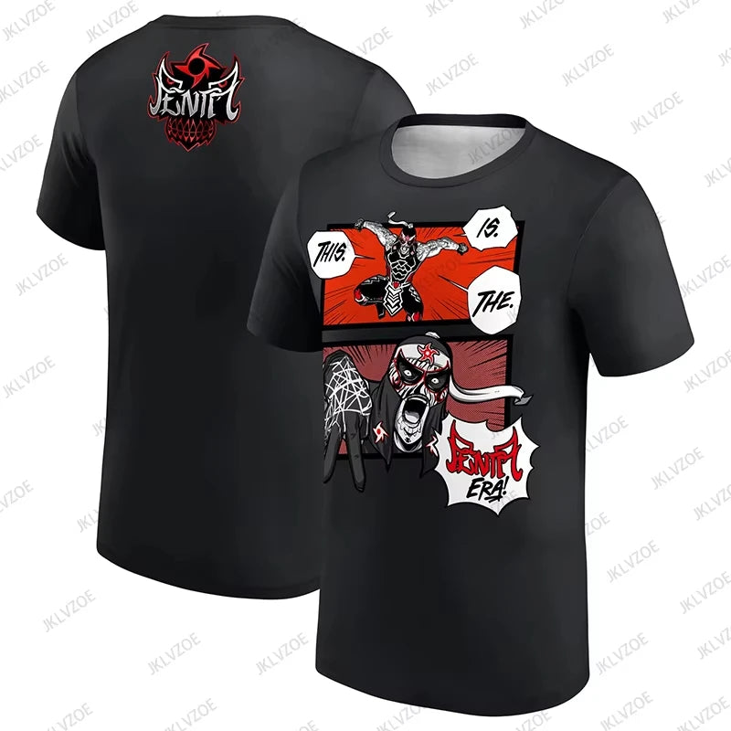 Black Penta SmackDown Street Tee — 2025 Summer Unisex Cartoon Fightwear for Metalheads, Brawlers & Ring Gods