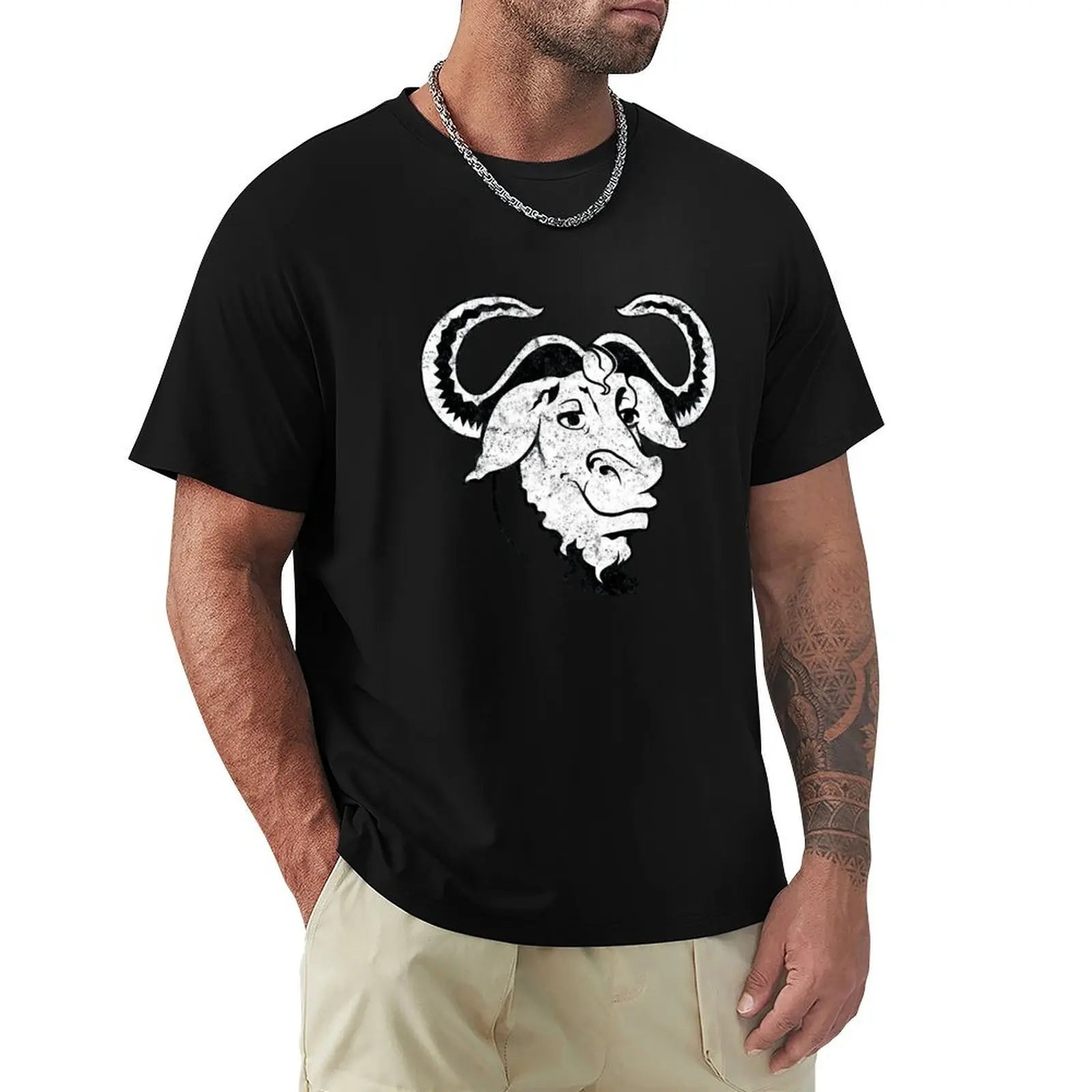 GNU Head Official Logo Mascot (Grunge) Hoodie T-Shirt - Lizard Vigilante