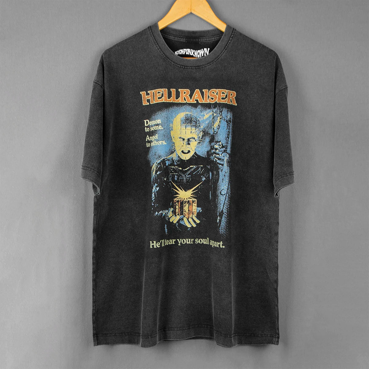 Hellraiser Icons T-Shirt – 80s Horror Pinhead Cotton Tee - Premium tee from Lizard Vigilante - Just $29.99! Shop now at Lizard Vigilante