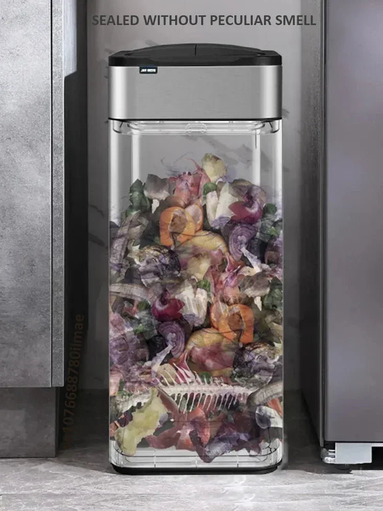 Smart Trash Can 20L 30 40 50 60 Liters Wastebasket Large Kitchen Garbage Cube Home Automatic Stainless Steel Garbage Bin Dustbin