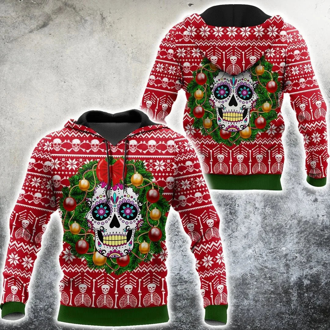 Men's 3D Skull Hoodie – Halloween & Christmas-Inspired Casual Streetwear with Full Sleeves - Premium hoodie from Lizard Vigilante - Just $48.88! Shop now at Lizard Vigilante