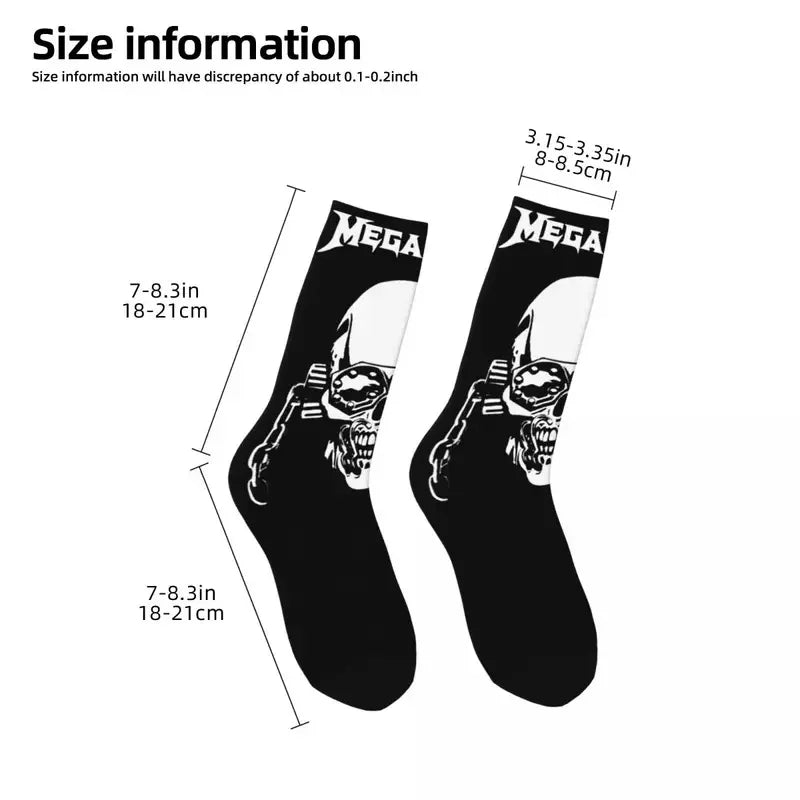 Y2K Megadeth Metal Rock Crew Socks - Unisex Soft Polyester Fashion Harajuku Middle Tube Socks - Premium socks from Lizard Vigilante - Just $17.88! Shop now at Lizard Vigilante