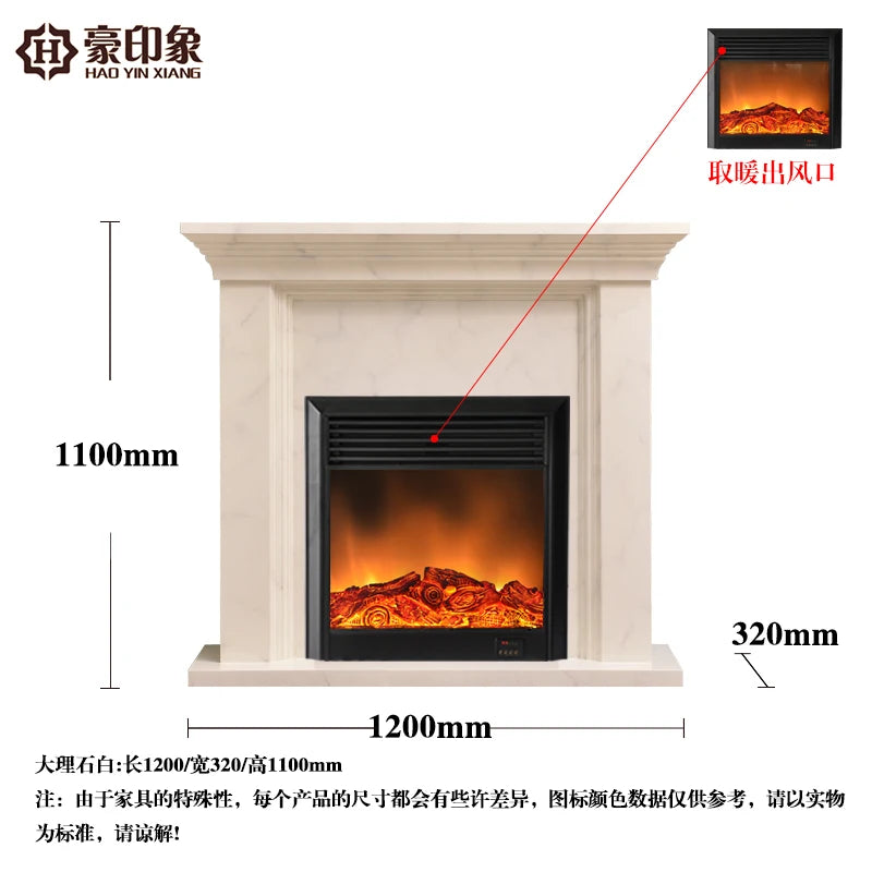 Fireplace Decoration Cabinet | Imitation Marble Heater | Electric Fireplace Core for Household Use | Stylish and Functional Home Decor - Premium fireplace from Lizard Vigilante - Just $1571.99! Shop now at Lizard Vigilante