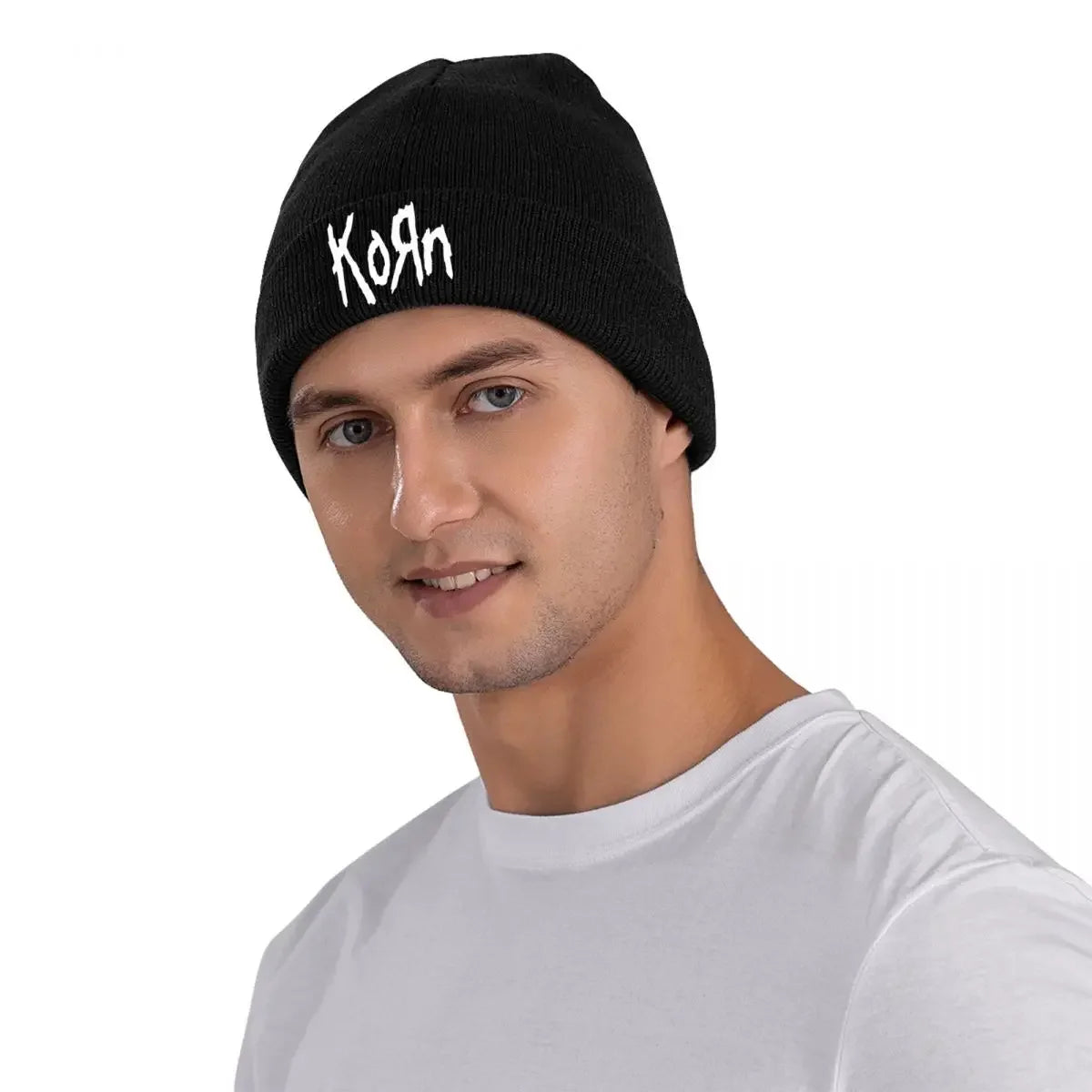 Korn Band Logo Beanie Hat – Unisex Street Hippie Skullies for Winter - Premium 2-piece suit from Lizard Vigilante - Just $19.99! Shop now at Lizard Vigilante