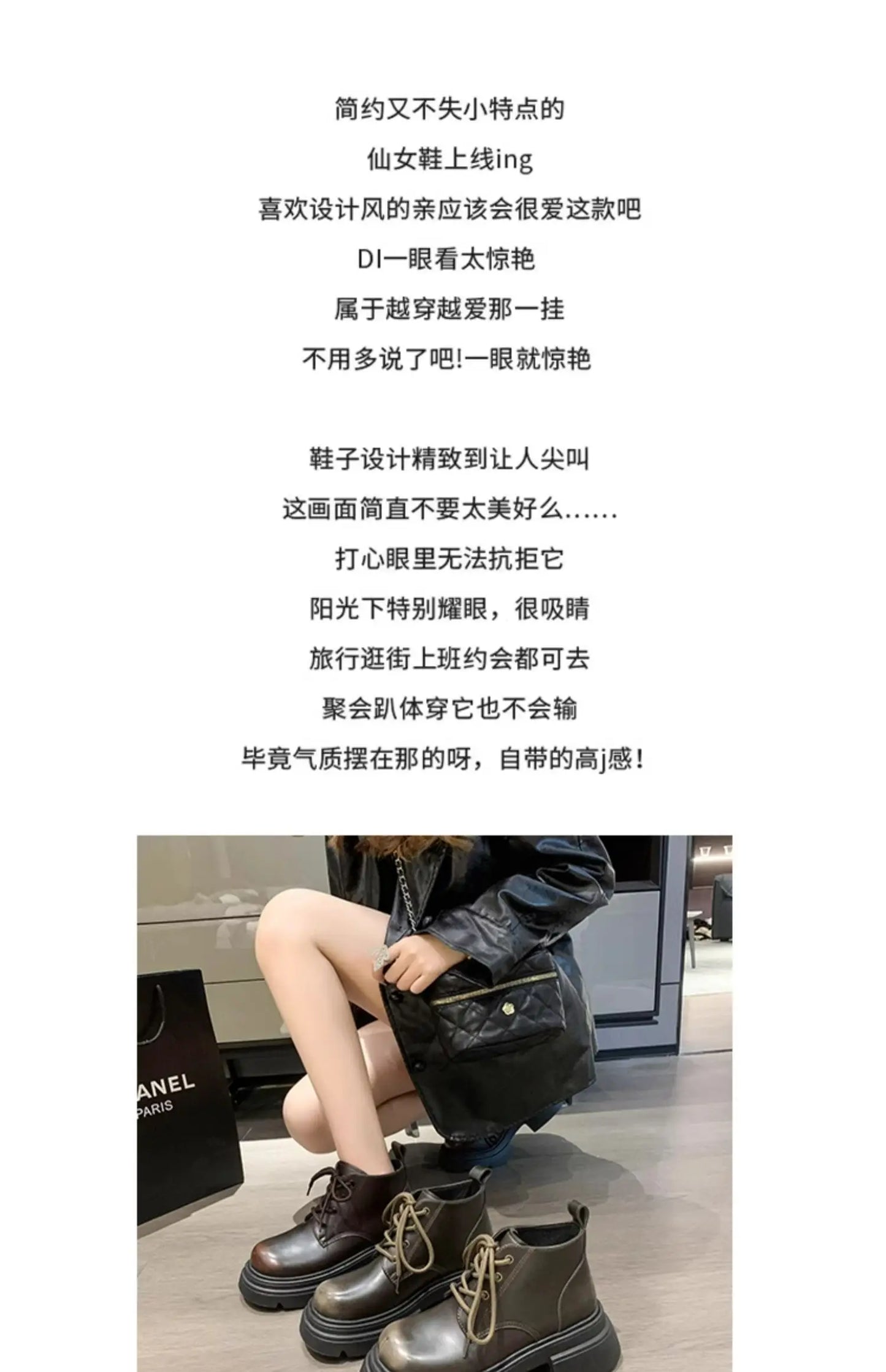 Women’s Lace-Up Ankle Boots – Med Hoof Heel Lolita Rock Round Toe PU Leather Winter Footwear | Solid Rubber Sole, Handmade Classic Street Style - Premium boot from dsers - Just $96.66! Shop now at Lizard Vigilante