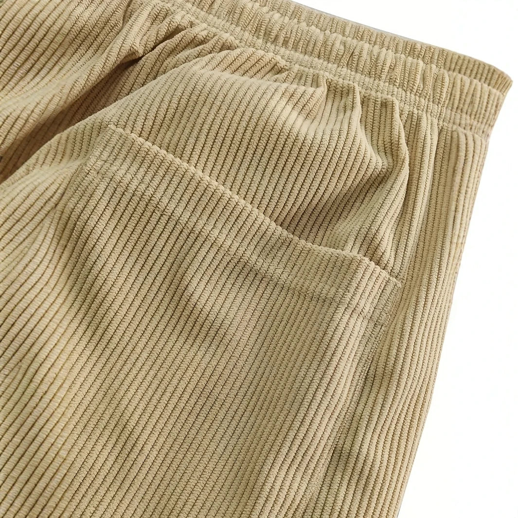 Corduroy Street King Baggy Drawstring Straight-Leg Pants