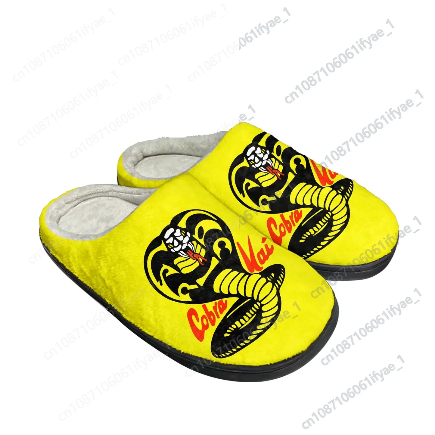 Cobra Kai Slippers No Mercy Sandals Movie Snake Home Cotton Mens Womens Plush Non-Slip Keep Warm Shoes Thermal Slipper - Premium slippers from Lizard Vigilante - Just $29.99! Shop now at Lizard Vigilante