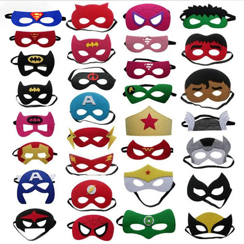 Superhero Kids Cosplay Masks 28-Piece Set — Party Favor Costume Accessories For Boys And Girls