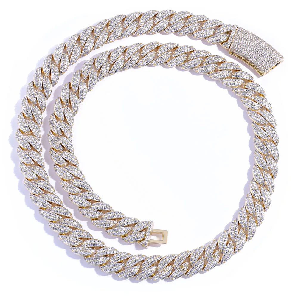 13mm Cuban Link Chain Necklaces Iced Out Miami Cuban Chain for Man Women Iced Out Shiny Inlaid Zircon Hip Hop Jewelry